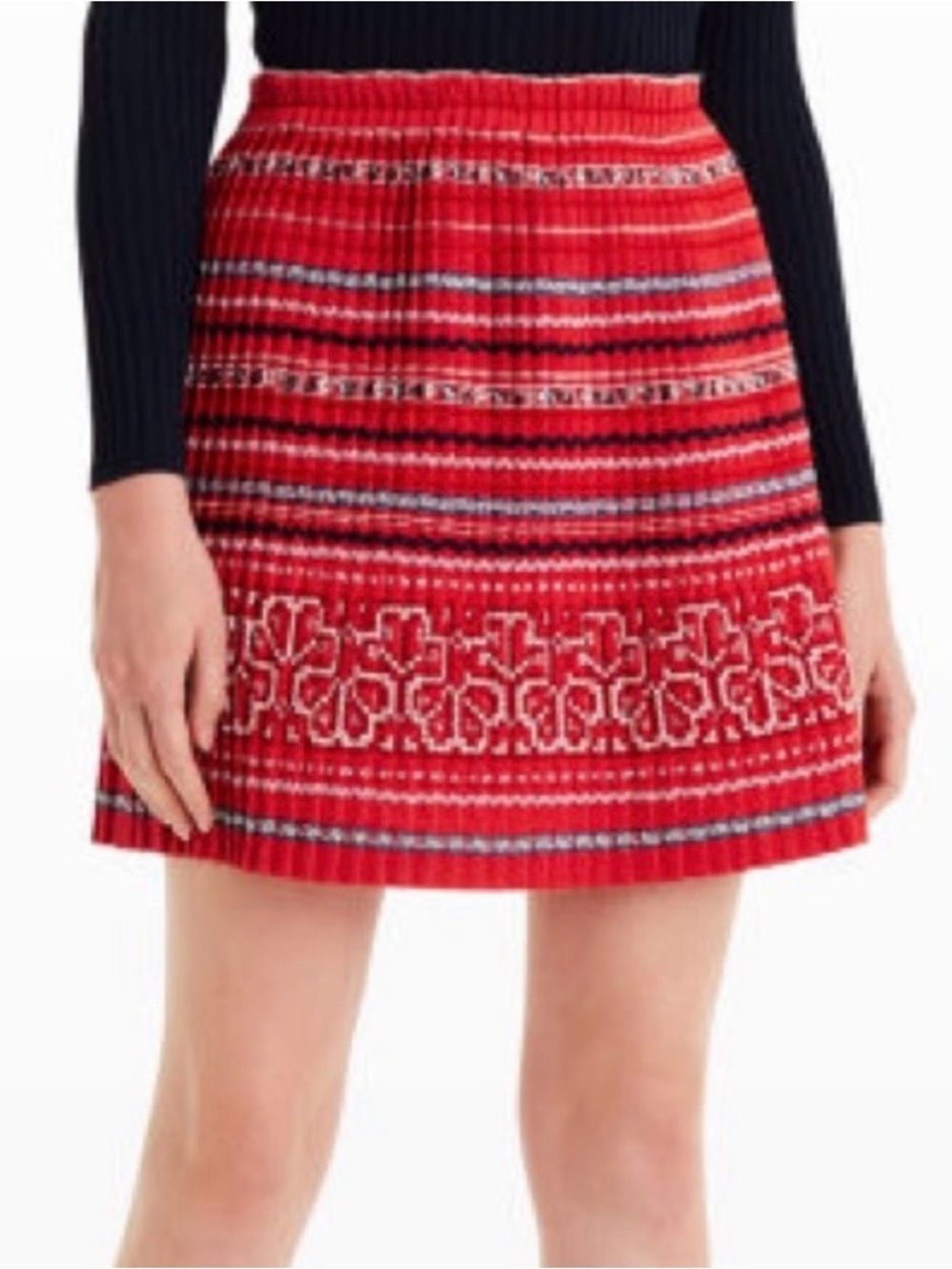 Club Monaco Red Olla Mini Skirt Embroidered Red Size XS/S